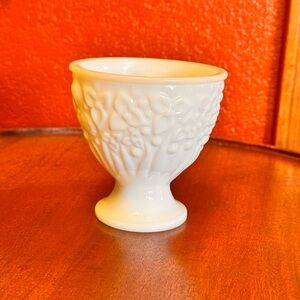 Milk glass gobblet and candle holder